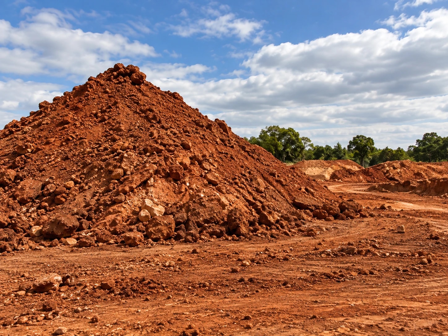 Material de aterro em área de obra